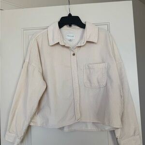 American Eagle Outfitters Ivory Corduroy Shirt